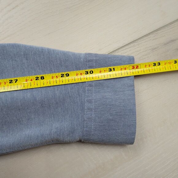 Lululemon Shirt Mens XL Blue Commission Long Sleeve Oxford Chambray Vented - Picture 9 of 10